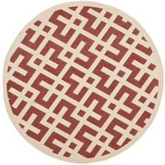COURTYARD, RED / BONE, 5'-3" X 5'-3" Round, Area Rug, CY6915-238-5R