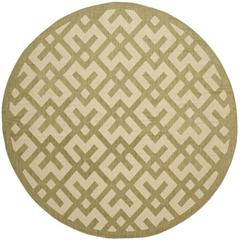 COURTYARD, BEIGE / GREEN, 6'-7" X 6'-7" Round, Area Rug