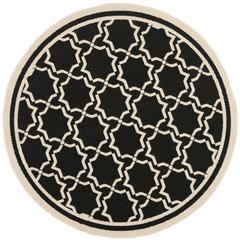 COURTYARD, BLACK / BEIGE, 5'-3" X 5'-3" Round, Area Rug, CY6916-226-5R