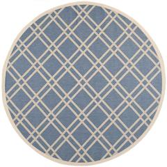 COURTYARD, BLUE / BEIGE, 7'-10" X 7'-10" Round, Area Rug, CY6923-243-8R
