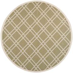 COURTYARD, GREEN / BEIGE, 7'-10" X 7'-10" Round, Area Rug, CY6923-244-8R