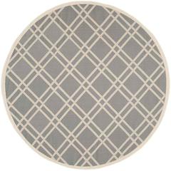 COURTYARD, ANTHRACITE / BEIGE, 7'-10" X 7'-10" Round, Area Rug, CY6923-246-8R