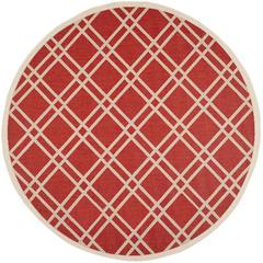 COURTYARD, RED / BONE, 7'-10" X 7'-10" Round, Area Rug, CY6923-248-8R