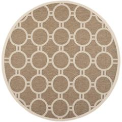 COURTYARD, BROWN / BONE, 7'-10" X 7'-10" Round, Area Rug, CY6924-242-8R