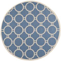 COURTYARD, BLUE / BEIGE, 7'-10" X 7'-10" Round, Area Rug, CY6924-243-8R
