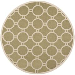 COURTYARD, GREEN / BEIGE, 7'-10" X 7'-10" Round, Area Rug, CY6924-244-8R