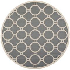 COURTYARD, ANTHRACITE / BEIGE, 7'-10" X 7'-10" Round, Area Rug, CY6924-246-8R