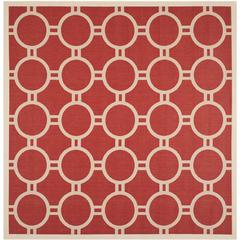 COURTYARD, RED / BONE, 7'-10" X 7'-10" Square, Area Rug, CY6924-248-8SQ