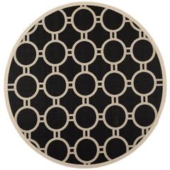 COURTYARD, BLACK / BEIGE, 7'-10" X 7'-10" Round, Area Rug, CY6924-266-8R