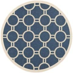 COURTYARD, NAVY / BEIGE, 5'-3" X 5'-3" Round, Area Rug, CY6924-268-5R