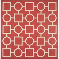 COURTYARD, RED / BONE, 7'-10" X 7'-10" Square, Area Rug, CY6925-248-8SQ
