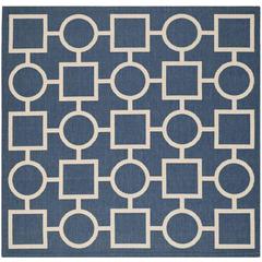 COURTYARD, NAVY / BEIGE, 6'-7" X 6'-7" Square, Area Rug, CY6925-268-7SQ