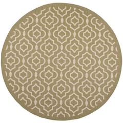 COURTYARD, GREEN / BEIGE, 7'-10" X 7'-10" Round, Area Rug, CY6926-244-8R