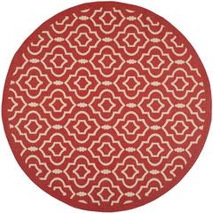 COURTYARD, RED / BONE, 7'-10" X 7'-10" Round, Area Rug, CY6926-248-8R