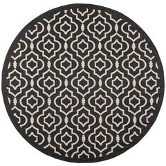 COURTYARD, BLACK / BEIGE, 7'-10" X 7'-10" Round, Area Rug, CY6926-266-8R
