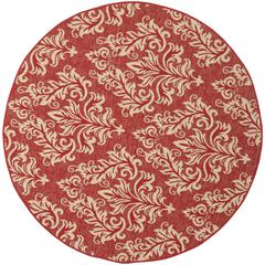 COURTYARD, RED / CREME, 5'-3" X 5'-3" Round, Area Rug, CY6930-28-5R