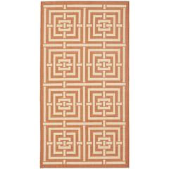 COURTYARD, TERRACOTTA / CREAM, 2' X 3'-7", Area Rug