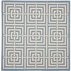 COURTYARD, BLUE / BONE, 6'-7" X 6'-7" Square, Area Rug, CY6937-23-7SQ