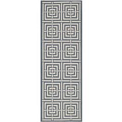 COURTYARD, NAVY / BEIGE, 2'-3" X 10', Area Rug, CY6937-268-210