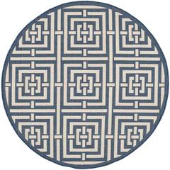 COURTYARD, NAVY / BEIGE, 5'-3" X 5'-3" Round, Area Rug, CY6937-268-5R