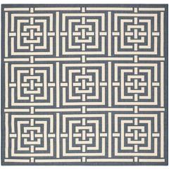 COURTYARD, NAVY / BEIGE, 6'-7" X 6'-7" Square, Area Rug, CY6937-268-7SQ