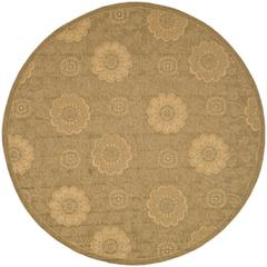 COURTYARD, GOLD / NATURAL, 6'-7" X 6'-7" Round, Area Rug, CY6948-49-7R