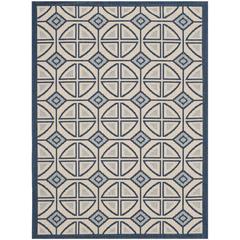 COURTYARD, BEIGE / NAVY, 4' X 5'-7", Area Rug, CY7017-258-4