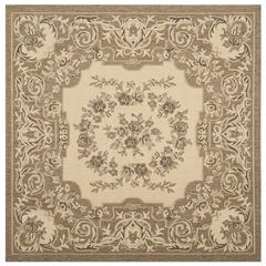 COURTYARD, CREME / BROWN, 6'-7" X 6'-7" Square, Area Rug