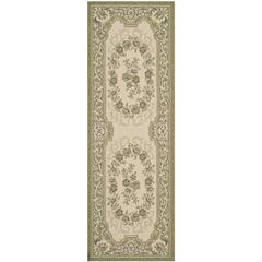 COURTYARD, CREAM / GREEN, 2'-3" X 10', Area Rug, CY7208-14A5-210