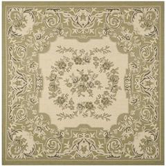 COURTYARD, CREAM / GREEN, 6'-7" X 6'-7" Square, Area Rug, CY7208-14A5-7SQ