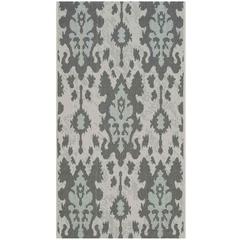 COURTYARD, LTGY ANTHRACITE / AQUA WEFT, 2' X 3'-7", Area Rug