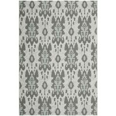 COURTYARD, LTGY ANTHRACITE / AQUA WEFT, 2'-7" X 5', Area Rug