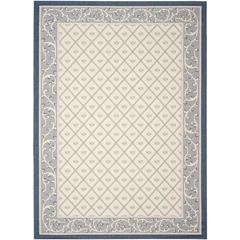 COURTYARD, BEIGE / NAVY, 8' X 11', Area Rug, CY7427-258A22-8