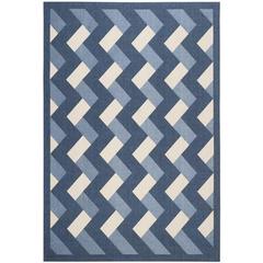 COURTYARD, NAVY / BEIGE, 6'-7" X 9'-6", Area Rug, CY7430-258A3-6