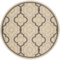 COURTYARD, BEIGE / BLACK, 5'-3" X 5'-3" Round, Area Rug, CY7938-256A21-5R