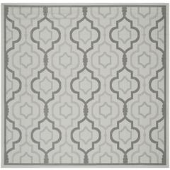 COURTYARD, LIGHT GREY / ANTHRACITE, 7'-10" X 7'-10" Square, Area Rug