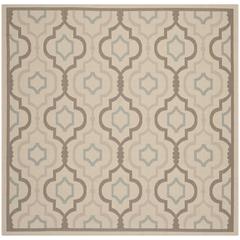 COURTYARD, BEIGE / DARK BEIG, 6'-7" X 6'-7" Square, Area Rug