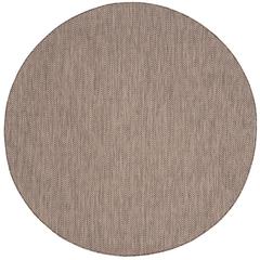 COURTYARD, BROWN / BEIGE, 6'-7" X 6'-7" Round, Area Rug, CY8022-36321-7R
