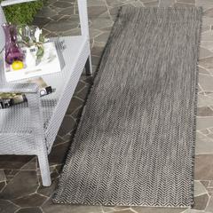 COURTYARD, BLACK / BEIGE, 2'-3" X 12', Area Rug, CY8022-36621-212