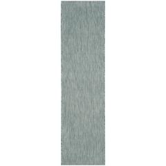 COURTYARD, AQUA / GREY, 2'-3" X 8', Area Rug, CY8022-37121-28