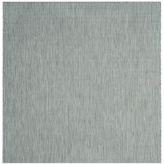COURTYARD, AQUA / GREY, 6'-7" X 6'-7" Square, Area Rug, CY8022-37121-7SQ