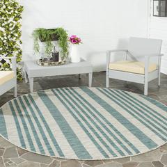 COURTYARD, GREY / BLUE, 6'-7" X 6'-7" Round, Area Rug, CY8062-37212-7R