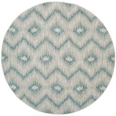 COURTYARD, GREY / BLUE, 6'-7" X 6'-7" Round, Area Rug, CY8463-37212-7R