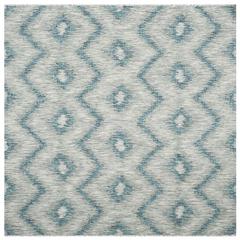 COURTYARD, GREY / BLUE, 6'-7" X 6'-7" Square, Area Rug, CY8463-37212-7SQ