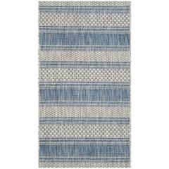COURTYARD, GREY / NAVY, 2'-7" X 5', Area Rug, CY8464-36812-3