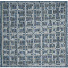 COURTYARD, NAVY / GREY, 6'-7" X 6'-7" Square, Area Rug, CY8467-36821-7SQ