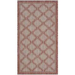 COURTYARD, RED / BEIGE, 2' X 3'-7", Area Rug, CY8474-36521-2