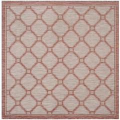COURTYARD, RED / BEIGE, 6'-7" X 6'-7" Square, Area Rug, CY8474-36521-7SQ