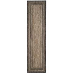 COURTYARD, NATURAL / BLACK, 2'-3" X 8', Area Rug, CY8475-37312-28