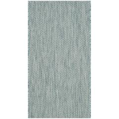 COURTYARD, AQUA / GREY, 2' X 3'-7", Area Rug, CY8521-37121-2
